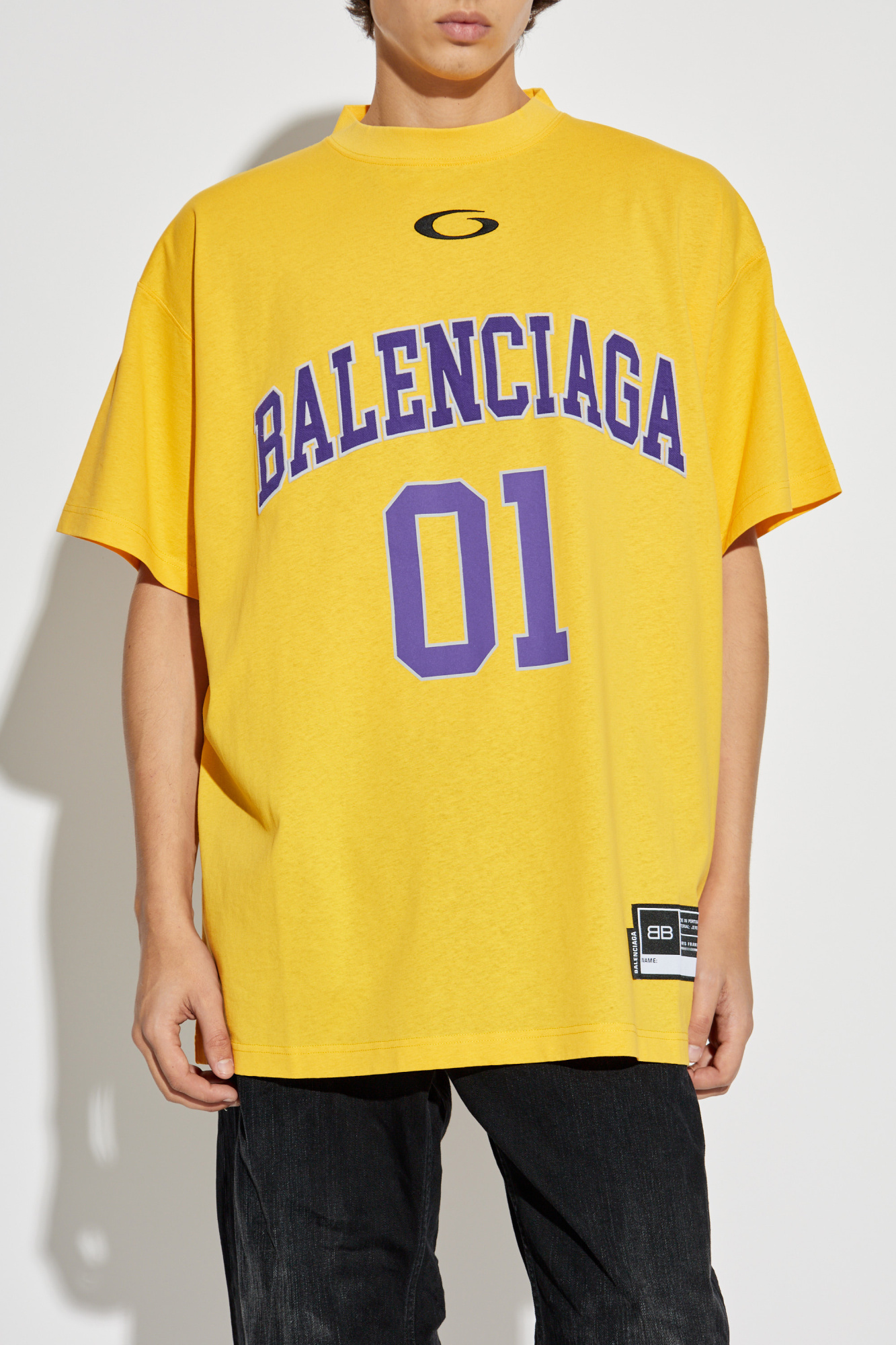 Yellow T-shirt with logo Balenciaga - Vitkac AS
